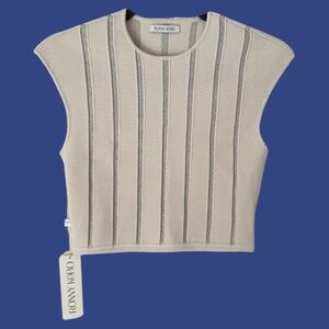 Ronny Kobo Kimberly Top - New with Tags - Metallic Vertical Stripes - Size Small